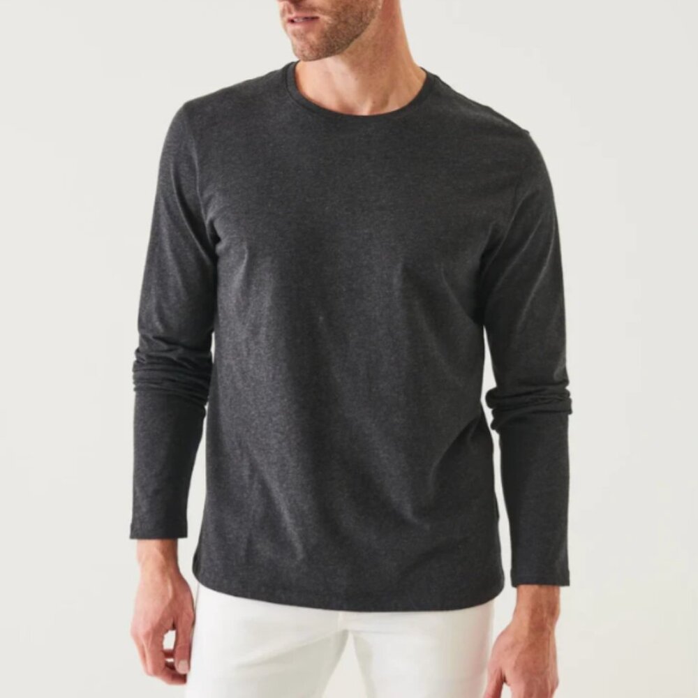 Patrick Assaraf Cotton‎ Longsleeve T Shirt Charcoal Grey XL